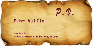 Puhr Vulfia névjegykártya